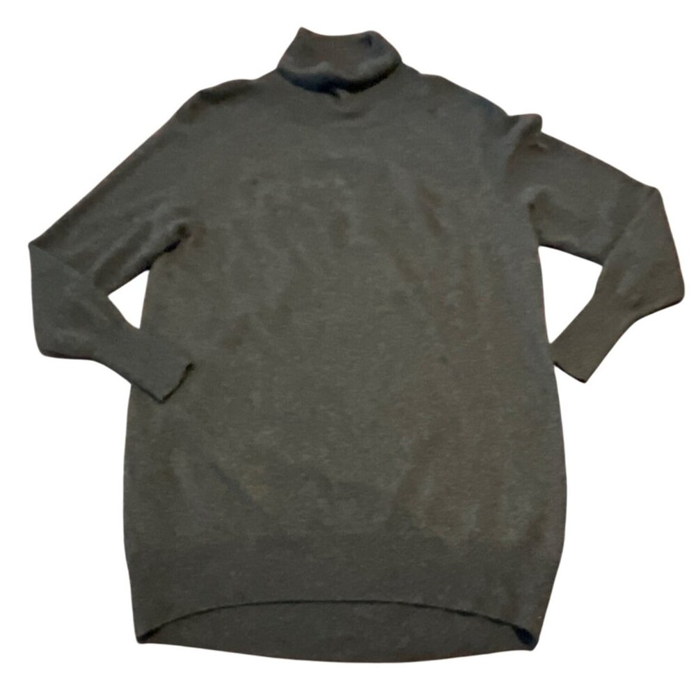 Uniqlo Womens Oversize XS Cashmere Turtleneck Tunic Sweater‎ Gray Soft & Cozy